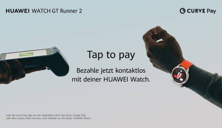 mobile Devices Huawei ermöglicht ab sofort kontaktloses Bezahlen mit der Smartwatch über Curve Pay - News, Bild 1