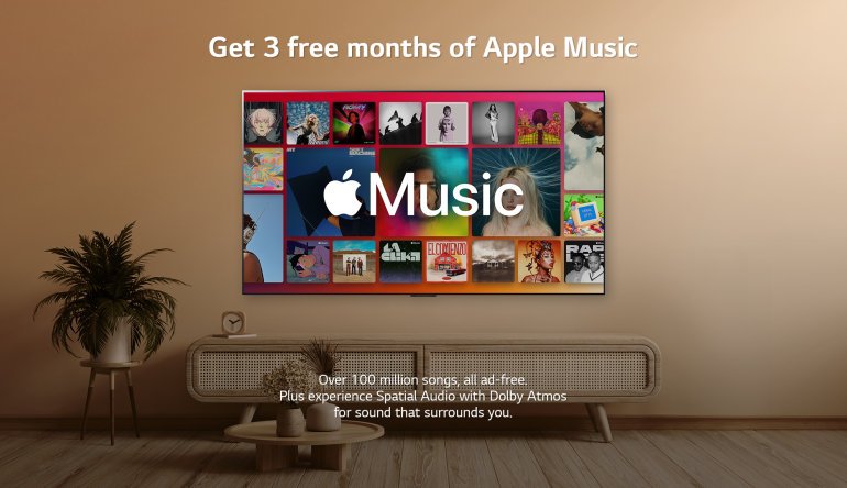 Marke: LG Jetzt für drei Monate gratis: Apple Music mit Dolby Atmos auf Smart-TVs von LG, Bild 1 TV Jetzt für drei Monate gratis: Apple Music mit Dolby Atmos auf Smart-TVs von LG - News, Bild 1