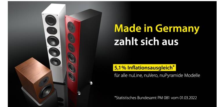 Marke: Nubert Heute letzter Tag: Nubert übernimmt den Inflationsausgleich bei Lautsprechern, Bild 1 HiFi Heute letzter Tag: Nubert übernimmt den Inflationsausgleich bei Lautsprechern - News, Bild 1