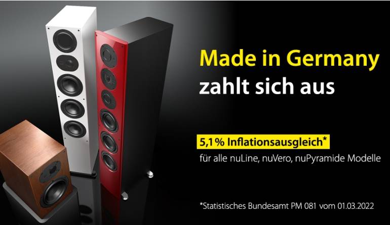 Marke: Nubert Noch bis zum 21. Juni: Nubert übernimmt den Inflationsausgleich bei Lautsprechern, Bild 1 HiFi Noch bis zum 21. Juni: Nubert übernimmt den Inflationsausgleich bei Lautsprechern - News, Bild 1