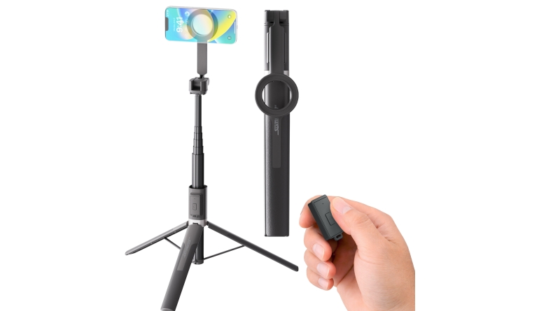 mobile Devices 2in1-Selfie-Stick und Smartphone-Stativ mit Fernauslöser - News, Bild 1