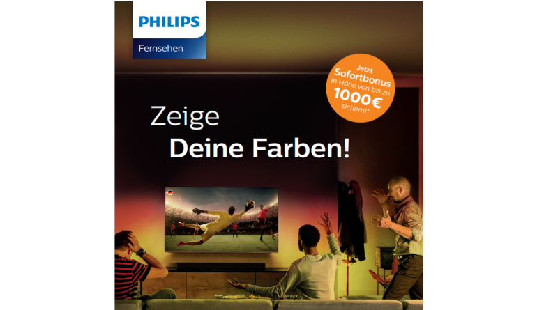 Philips TV-Aktion noch bis zum 13. Juni: Philips mit bis zu 1.000 Euro Sofortbonus, Bild 1 TV TV-Aktion noch bis zum 13. Juni: Philips mit bis zu 1.000 Euro Sofortbonus - News, Bild 1