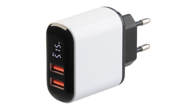 mobile Devices 2-Port-USB-Netzteil mit Schnellladefunktion von Revolt - LED-Display an Bord - News, Bild 1