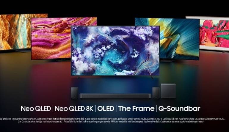 Marke: Samsung Bis zu 1.100 Euro zurück: Cashback-Aktion von Samsung für Fernseher und Soundbars, Bild 1 TV Bis zu 1.100 Euro zurück: Cashback-Aktion von Samsung für Fernseher und Soundbars - News, Bild 1