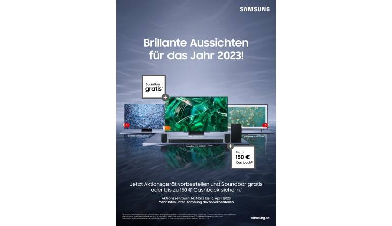 Marke: Samsung Noch diese Woche: Cashback oder Gratis-Soundbar beim Kauf von neuen Samsung-TV-Modellen, Bild 1 TV Noch diese Woche: Cashback oder Gratis-Soundbar beim Kauf von neuen Samsung-TV-Modellen - News, Bild 1
