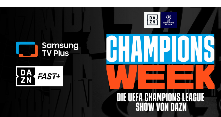 Marke: Samsung UEFA Champions League Show von DAZN ab sofort exklusiv auf Samsung TV Plus, Bild 1 TV UEFA Champions League Show von DAZN ab sofort exklusiv auf Samsung TV Plus - News, Bild 1