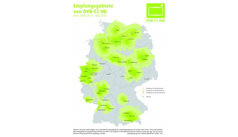 TV DVB-T2 startet am 31. Mai 2016: Alle Sender und Regionen in der Übersicht, Bild 1 TV DVB-T2 startet am 31. Mai 2016: Alle Sender und Regionen in der Übersicht - News, Bild 1
