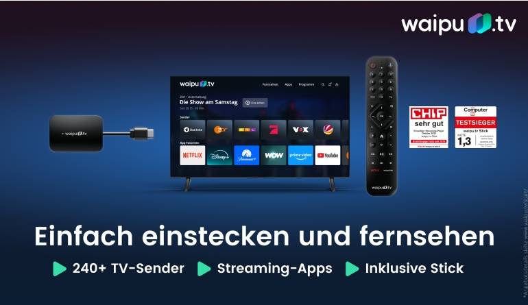Marke: Waipu.tv mit neuem Starter-Paket und Streaming-Stick, Bild 1 TV Waipu.tv mit neuem Starter-Paket und Streaming-Stick - News, Bild 1