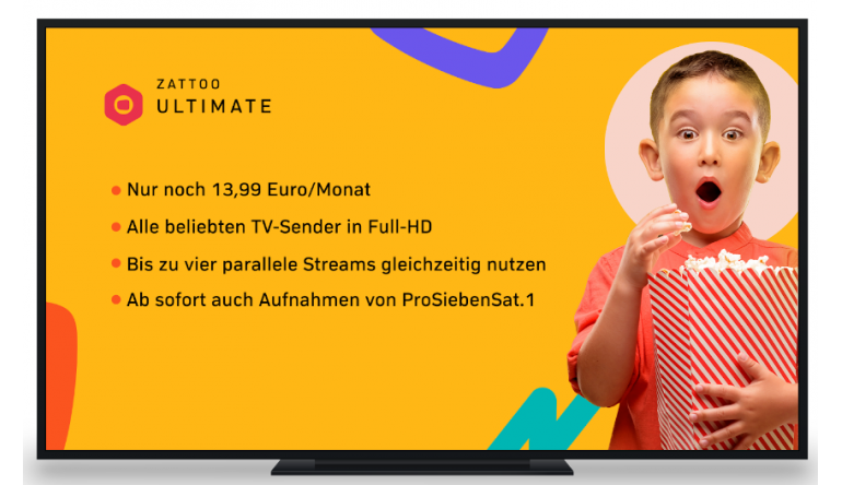 TV Zattoo senkt Preis für Ultimate-Paket - 13 zusätzliche Sender in Full-HD - News, Bild 1