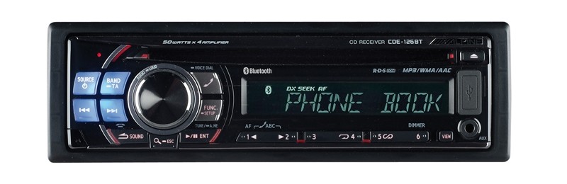 Kommunikativ: Alpine CDE-126BT, Bild 1 1-DIN-Autoradios Alpine CDE-126BT im Test, Bild 1