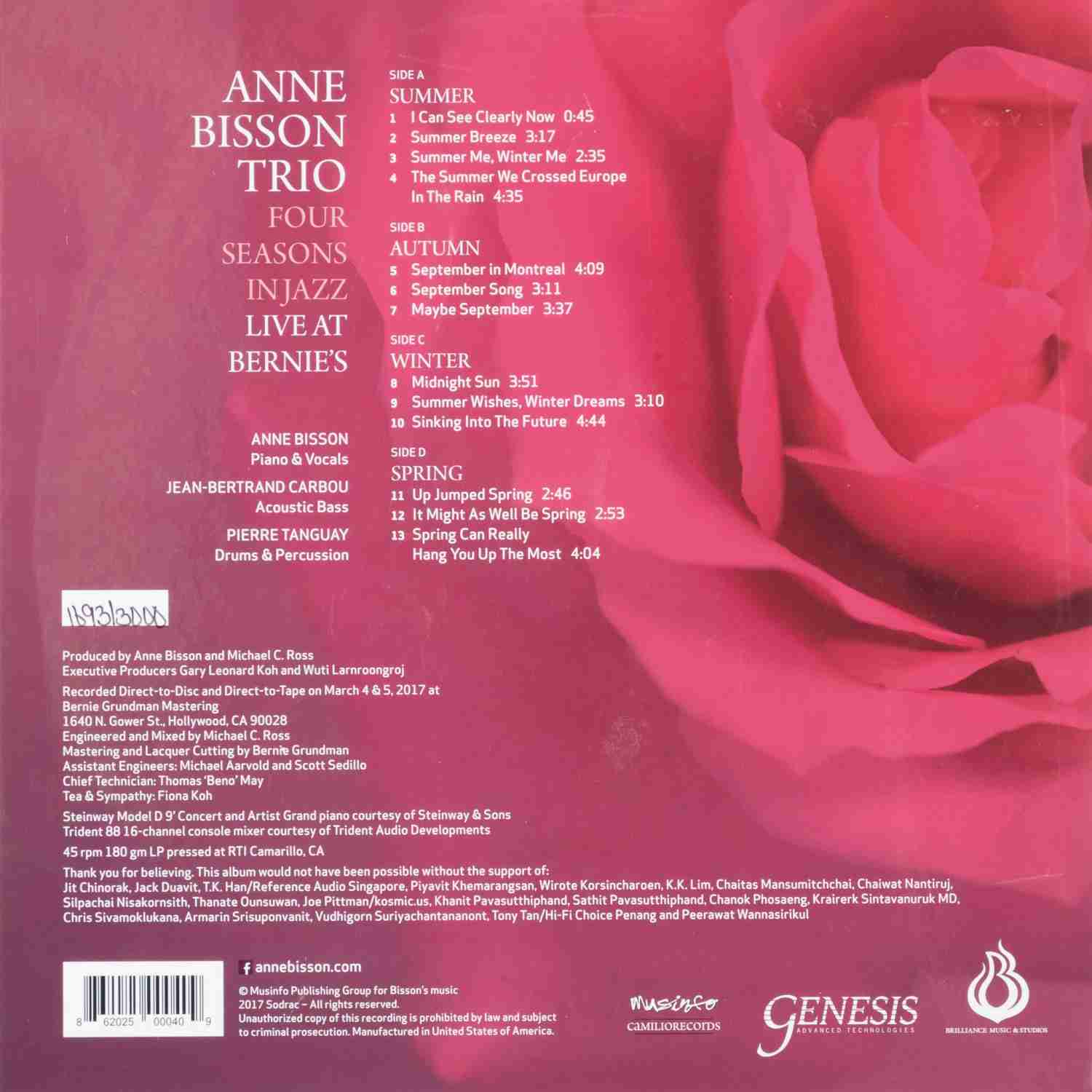 Schallplatte Anne Bisson Trio - Four Seasons In Jazz (Brilliance Music & Studio) im Test, Bild 2