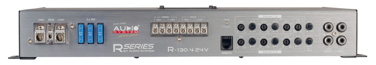 Sound mit 24 Volt: Audio System R-130.4 24V, Bild 3 Car Hifi Endstufe 4-Kanal Audio System R-130.4 24V im Test, Bild 3