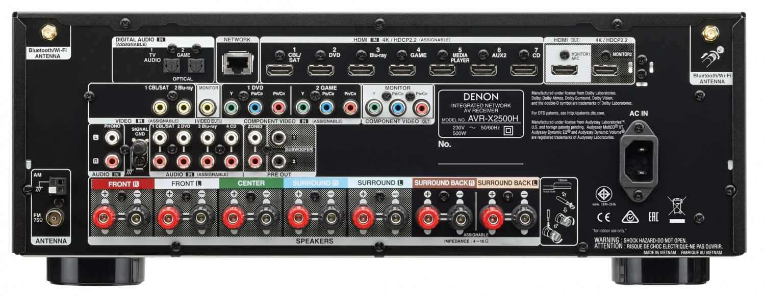 Denon-Netzwerkreceiver AVR-X2500H mit Heos: Denon AVR-X2500H, Bild 5 AV-Receiver Denon AVR-X2500H im Test, Bild 5