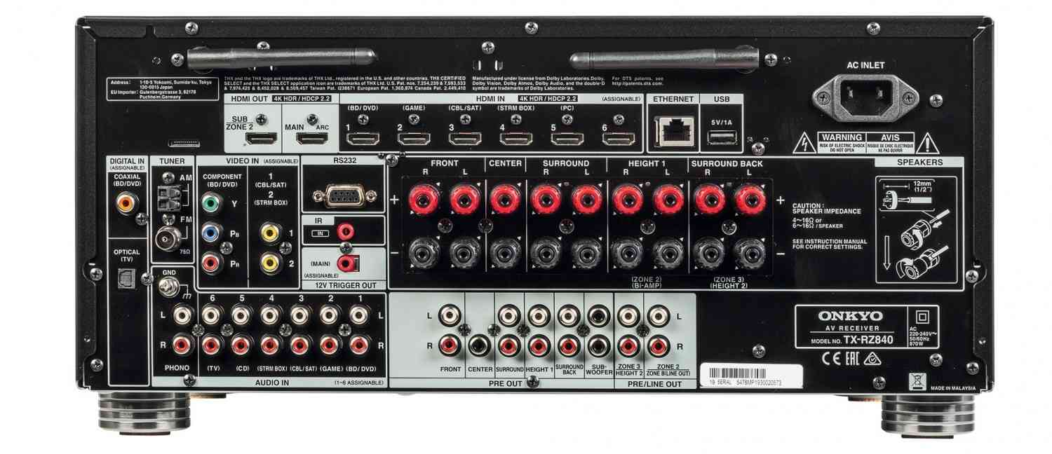 Kraftvoller Auftritt: Onkyo TX-RZ840, Bild 4 AV-Receiver Onkyo TX-RZ840 im Test, Bild 4
