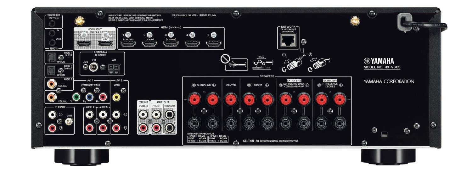 Yamahas Topmodell: 7.2-Kanal-AV-Receiver RX-V685 mit MusicCast Surround: Yamaha RX-V685, Bild 3 AV-Receiver Yamaha RX-V685 im Test, Bild 3