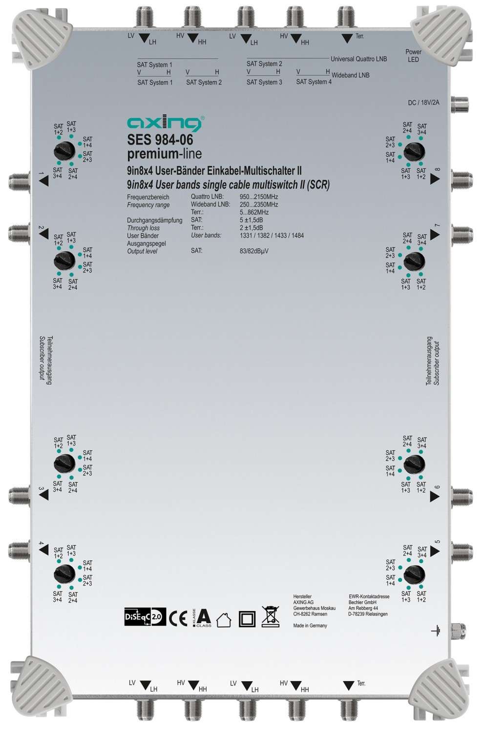 Intelligente Sat-Verteilung: Axing SES 984-06, Bild 1 Sat-Anlagen Axing SES 984-06 im Test, Bild 1