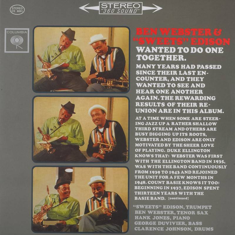 Ben Webster and Sweets Edison: Ben Webster and Sweets Edison (Columbia / Original Recordings Group), Bild 1 Schallplatte Ben Webster and Sweets Edison (Columbia / Original Recordings Group) im Test, Bild 1