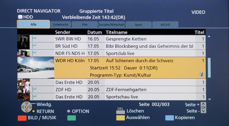 Unterhaltungskünstler: Panasonic DMR-BST820, Bild 2 Blu-ray-Rekorder Panasonic DMR-BST820 im Test, Bild 2