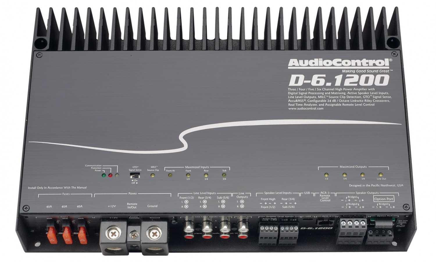Alles drin: Audiocontrol D-6.1200, Bild 5 Car HiFi Endstufe Multikanal Audiocontrol D-6.1200 im Test, Bild 5