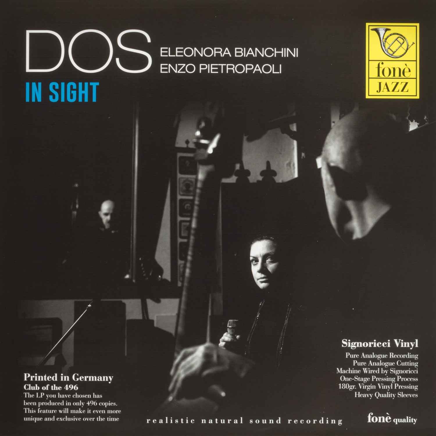 Eleonora Bianchini & Enzo Pietropaoli - Dos In Sight: Eleonora Bianchini & Enzo Pietropaoli - Dos In Sight (Fone), Bild 1 Schallplatte Eleonora Bianchini & Enzo Pietropaoli - Dos In Sight (Fone) im Test, Bild 1