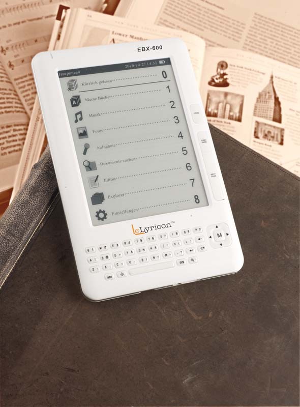 Buch 2.0: eLyricon EBX-600, Bild 1 E-Book Reader eLyricon EBX-600 im Test, Bild 1