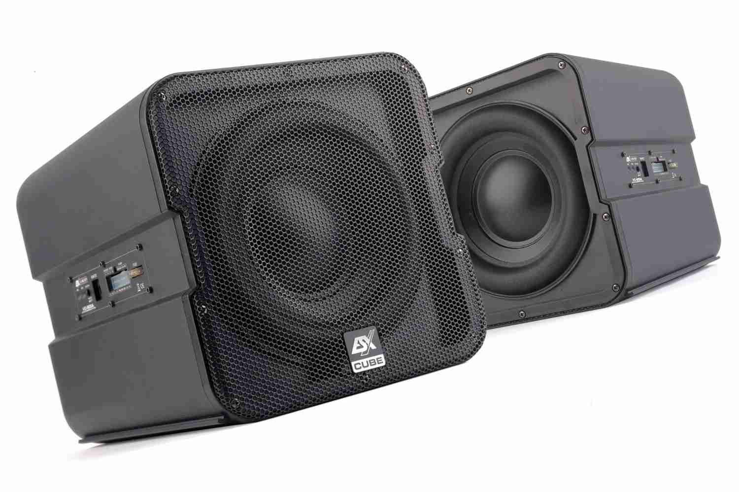 Power- Cube: ESX V1600A, Bild 1 Car-Hifi Subwoofer Aktiv ESX V1600A im Test, Bild 1