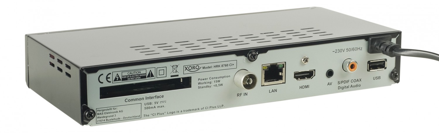 TV-Vielfalt im Kabelnetz: Xoro HRK 8760 CI+, Bild 2 Kabel Receiver ohne Festplatte Xoro HRK 8760 CI+ im Test, Bild 2