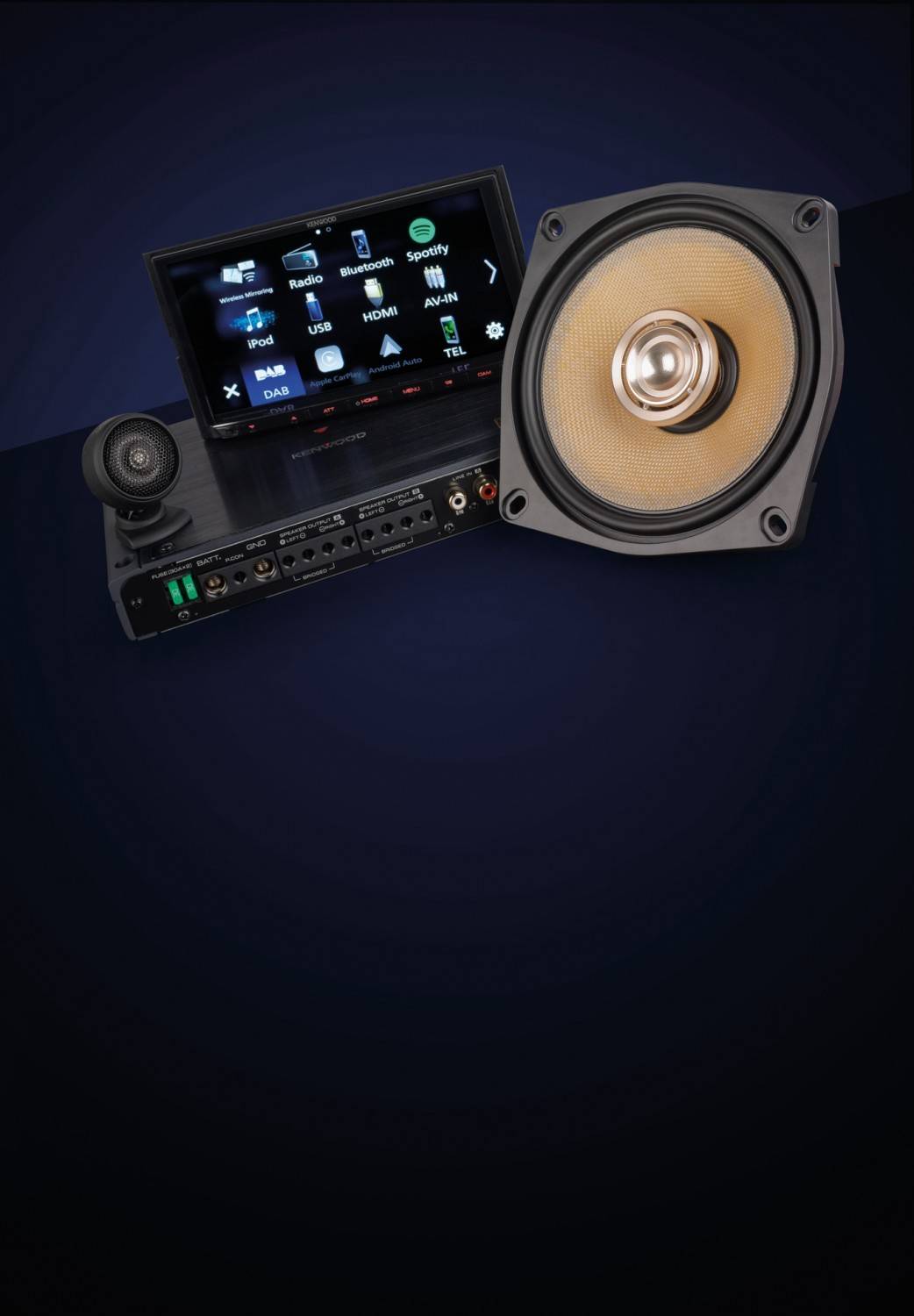 Kenwood KFC-XS1704 – technisch ausgefeiltes Komposystem: Kenwood KFC-XS1704, Bild 1 Car-HiFi-Lautsprecher 16cm Kenwood KFC-XS1704 im Test, Bild 1
