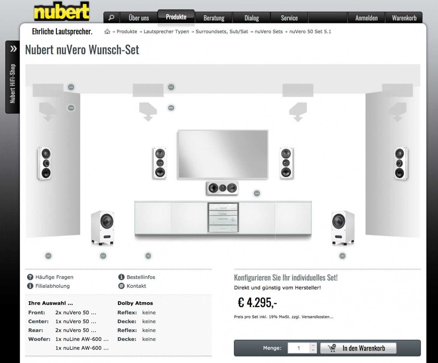 Perfekt für jeden Wohnraum: Nubert nuVero 50 & AW-17: Nubert nuVero 50 / AW-17, Bild 2 Lautsprecher Surround Nubert nuVero 50 / AW-17 im Test, Bild 2
