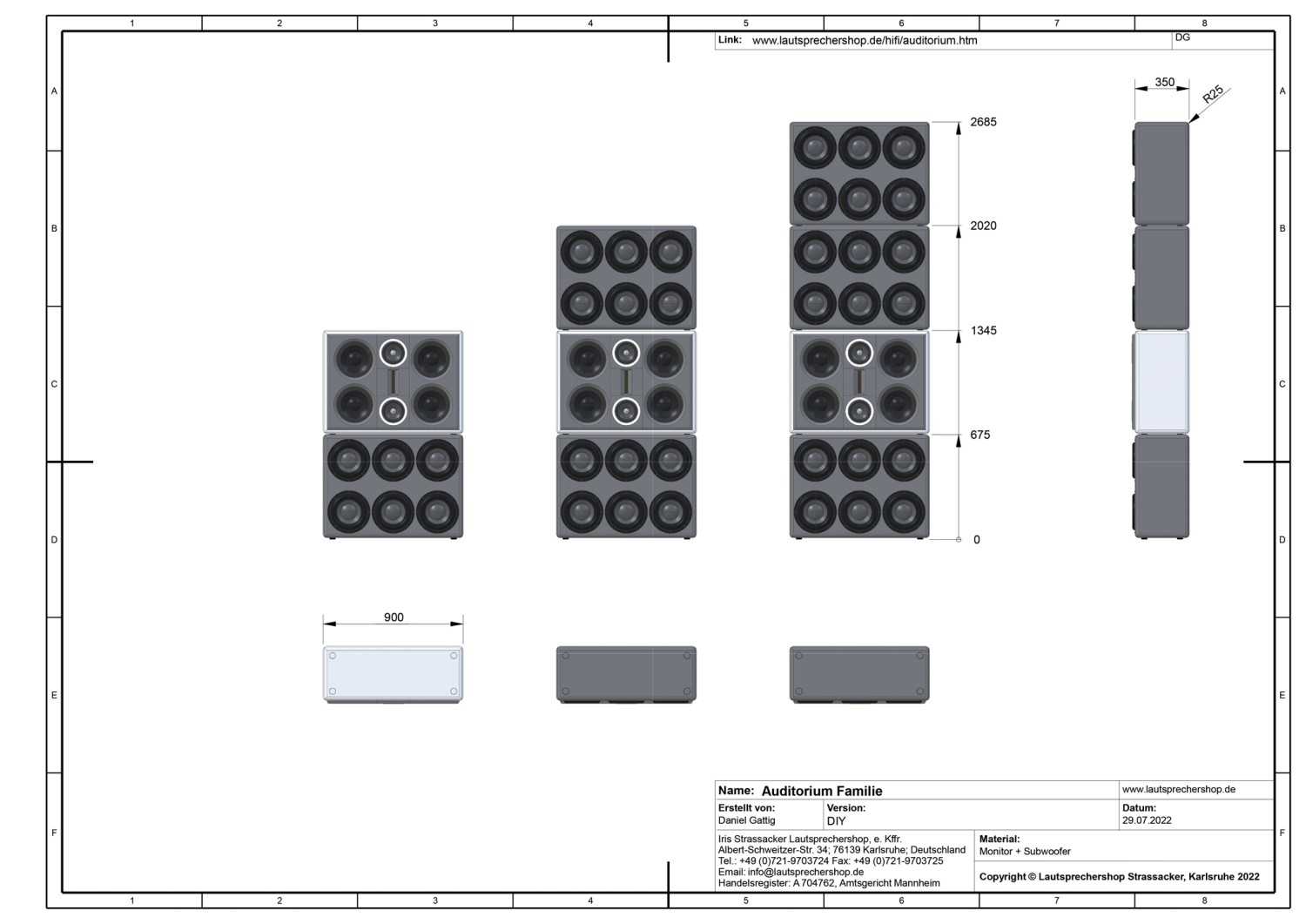 Lautsprecherbausätze Lautsprechershop Strassacker Auditorium Monitor und Sub XL im Test, Bild 5