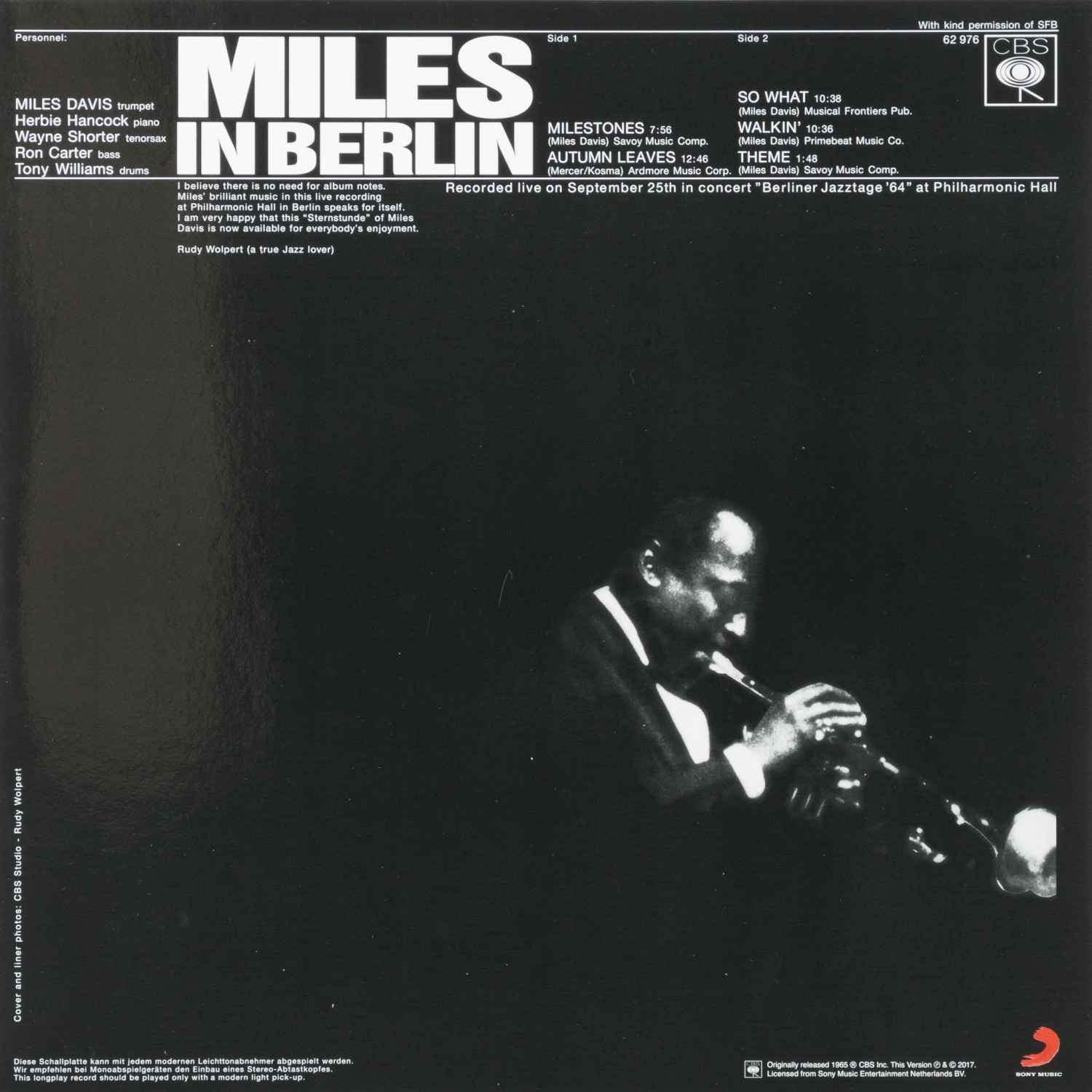 Schallplatte Miles Davis - Miles in Berlin (CBS , Speakers Corner Records, Sony Music) im Test, Bild 2