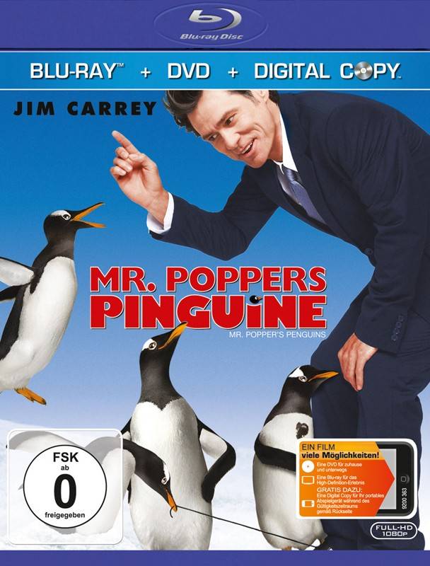Mr. Poppers Pinguine: Mr. Poppers Pinguine (Fox), Bild 1 Blu-ray Film Mr. Poppers Pinguine (Fox) im Test, Bild 1