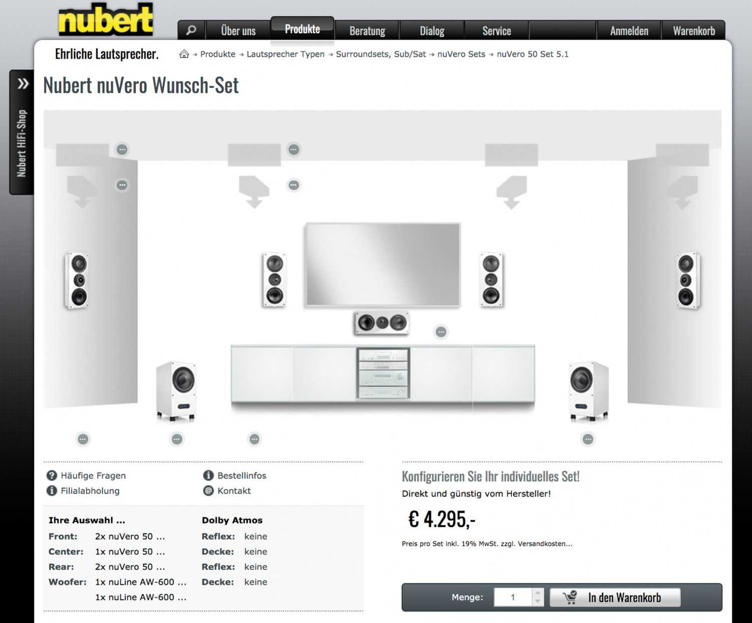 Lautsprecher Surround Nubert nuVero 50 / AW-17 im Test, Bild 2