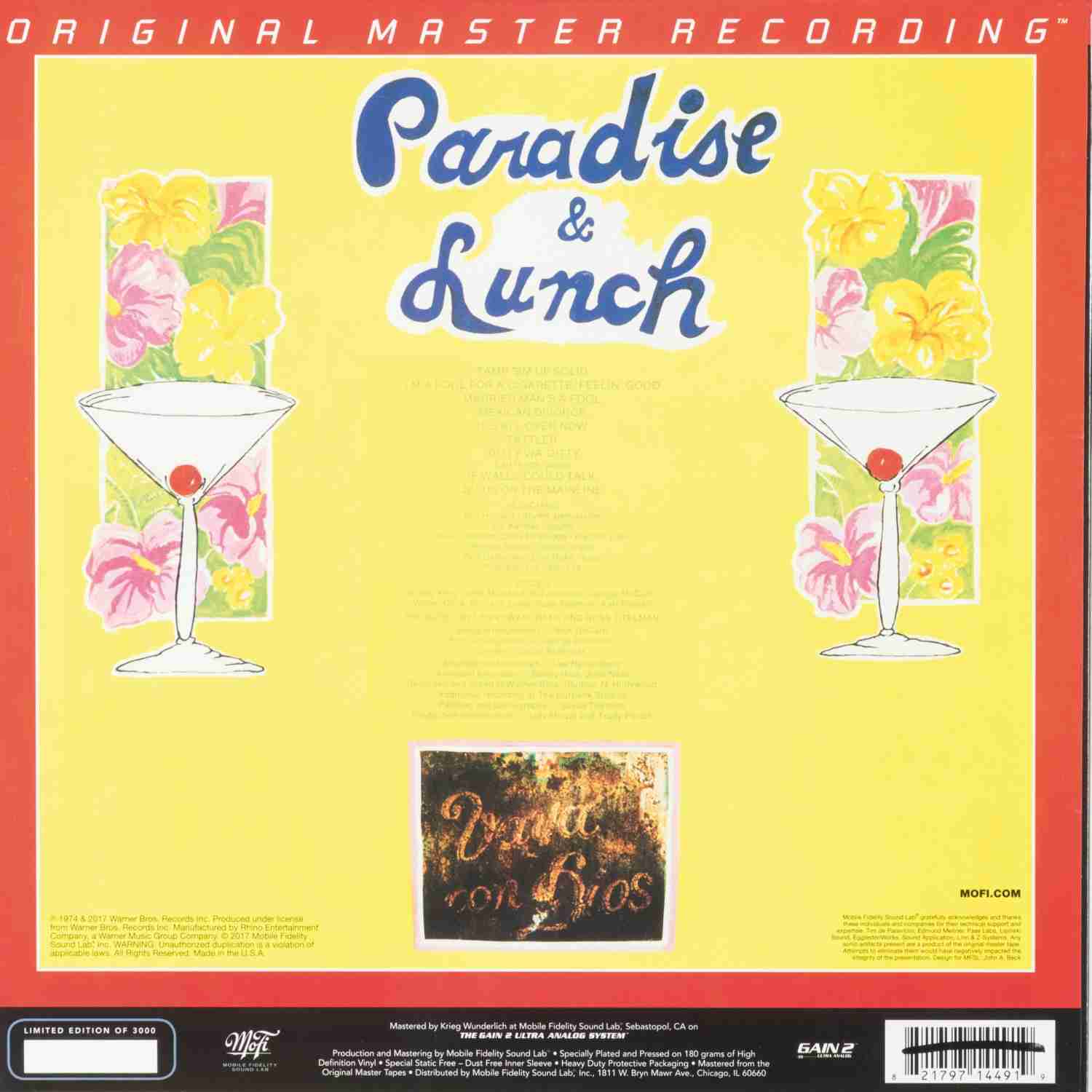 Schallplatte Ry Cooder - Paradise and Lunch (Reprise Records, Mobile Fidelity Sound Lab) im Test, Bild 2