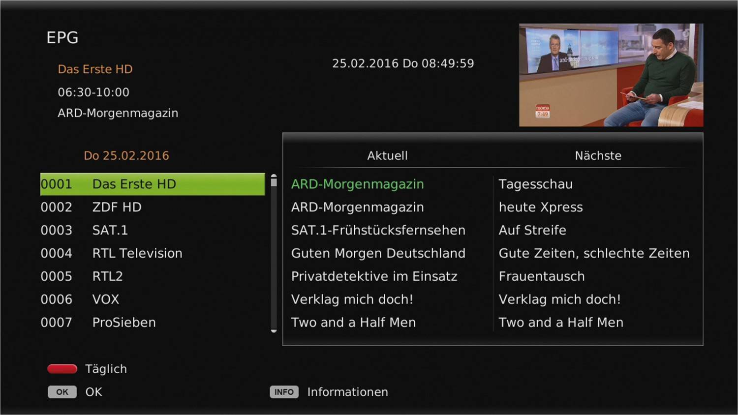 HDTV via Satellit: WWIO Unique, Bild 5 Sat Receiver ohne Festplatte WWIO Unique im Test, Bild 5