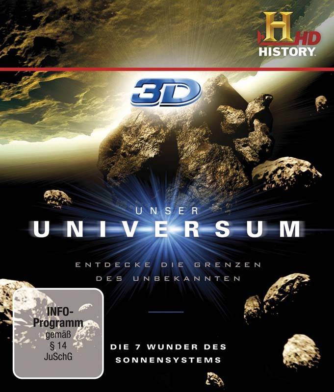 Unser Universum – Die 7 Wunder des Solarsystems 3D-Blu-ray: Unser Universum – Die 7 Wunder des Solarsystems 3D-Blu-ray (Polyband), Bild 1 Blu-ray Film Unser Universum – Die 7 Wunder des Solarsystems 3D-Blu-ray (Polyband) im Test, Bild 1