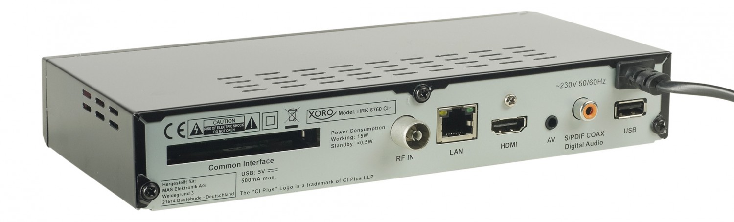 Kabel Receiver ohne Festplatte Xoro HRK 8760 CI+ im Test, Bild 2