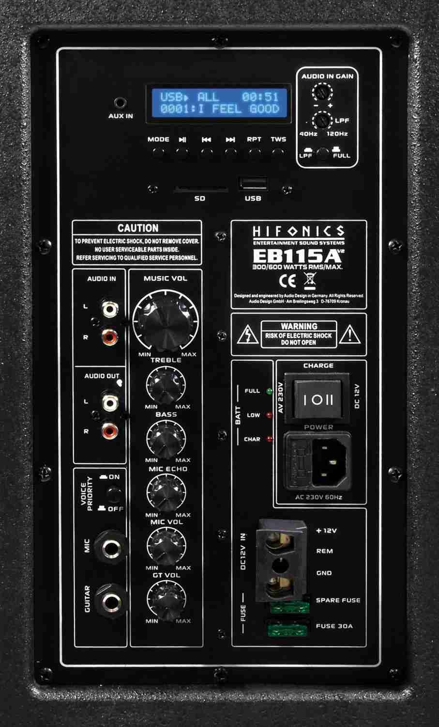 Hifonics EB115Av2 – Portabler Entertainmentlautsprecher für Pegelfreunde: Hifonics EB115Av2, Bild 2 Zubehör HiFi Hifonics EB115Av2 im Test, Bild 2