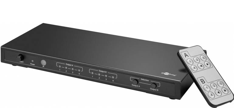 HDMI-Jongleur: Goobay Ultra HDMI Matrix 4 x 2, Bild 1 Zubehör Heimkino Goobay Ultra HDMI Matrix 4 x 2 im Test, Bild 1