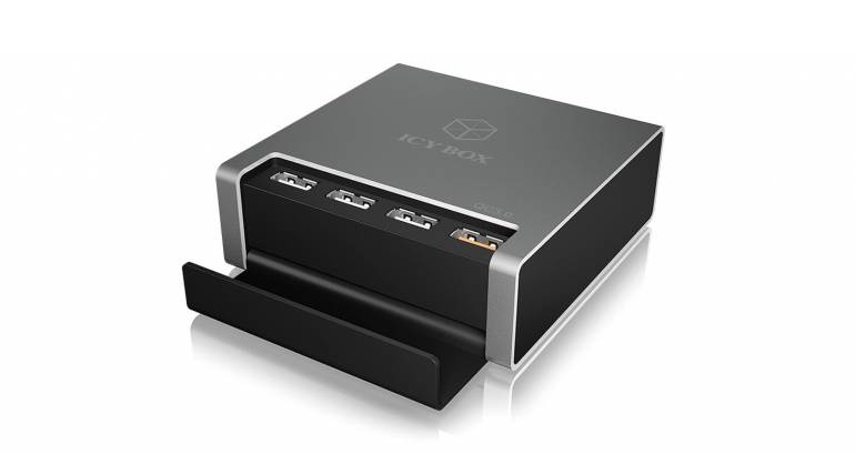 Intelligentes Laden: Icybox IB-CH405-QC3, Bild 1 Zubehör Tablet und Smartphone Icybox IB-CH405-QC3 im Test, Bild 1