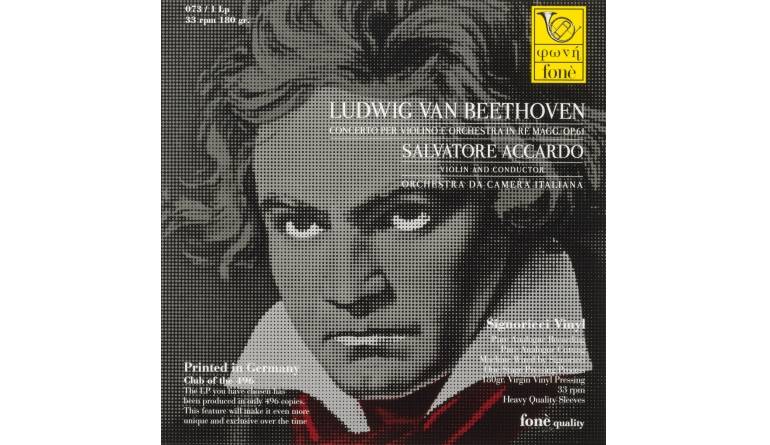 Komponist: Ludwig von Beethoven · Interpret: Salvatore Accardo, Orchestra da Camera Italiana - Konzert für Violine und Orchester op.61 D-Dur: Komponist: Ludwig von Beethoven · Interpret: Salvatore Accardo, Orchestra da Camera Italiana - Konzert für1 Schallplatte Komponist: Ludwig von Beethoven · Interpret: Salvatore Accardo, Orchestra da Camera Italiana - Konzert für Violine und Orchester op.61 D-Dur (Fonè) im Test, Bild 1