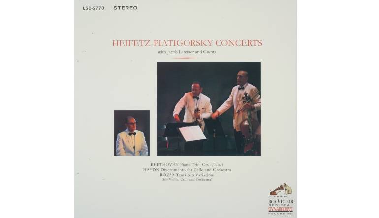 Komponist: Beethoven, Haydn, Rozsa Interpret: Jascha Heifetz, Gregor Piatigorsky, Jacob Lateiner - Titel: Heifetz-Piatigorsky Concerts: Titel: Heifetz-Piatigorsky Concerts (RCA/Impex), Bild 1 Schallplatte Titel: Heifetz-Piatigorsky Concerts (RCA/Impex) im Test, Bild 1